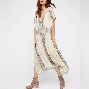 Free People New Romantics Gardenia Fog Maxi Dress Stone Bohemian Casual Women’s